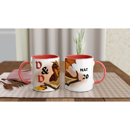 D&D, 11oz Ceramic Mug Ceramic Pink