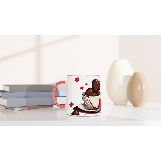 Chocolate Love, 11oz Ceramic Mug Ceramic Pink