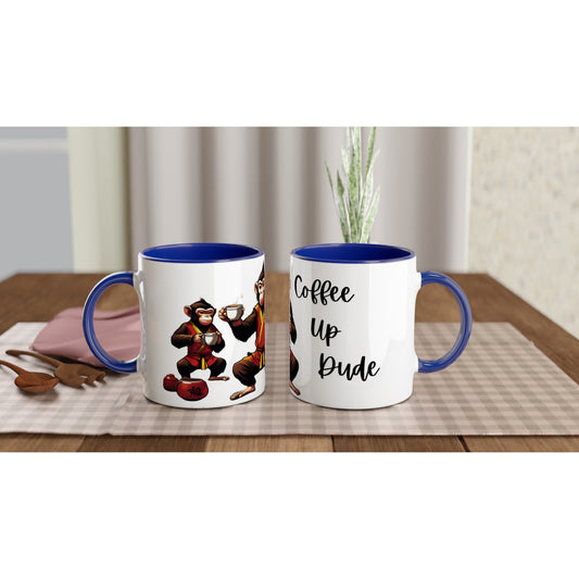 Coffee Up Dude, 11oz Ceramic Mug: color options